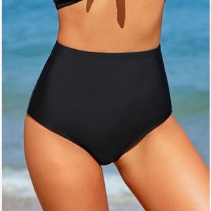 NWT Black High-Waisted Swim Bikini Bottom